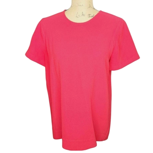 Madewell Pleated Short Sleeve Keyhole Back Red Blouse Medium - Picture 1 of 9